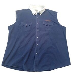 Express Rider Sleeveless Southwestern Embroidered‎ Pearl Snap Shirt 2XL
